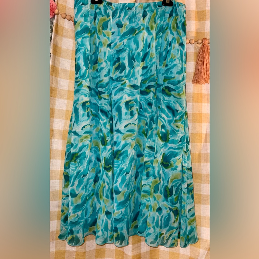 Y2k Boho maxi/midi print skirt size 14 Ruby Rd. EUC